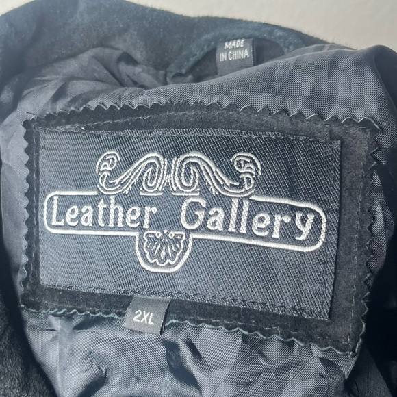 Vintage Leather Gallery Black Suede Trim Button Down Jacket Western Cowboy - Picture 7 of 7